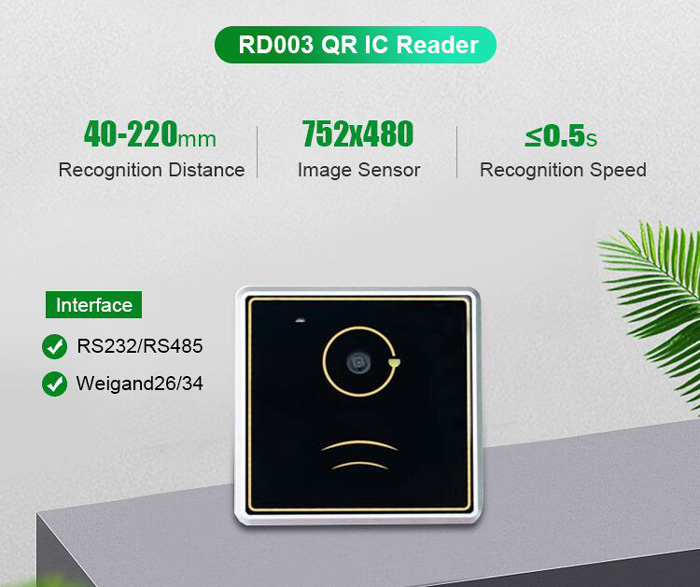 EU 그린 패스포트가 있는 RD003 QR 코드 및 Mifare 카드 리더기